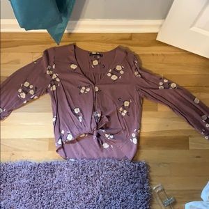 Floral Blouse with tie front